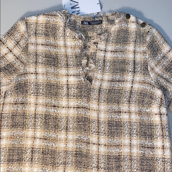 Zara Tweed Shift Dress Sz S - Picture 4 of 9